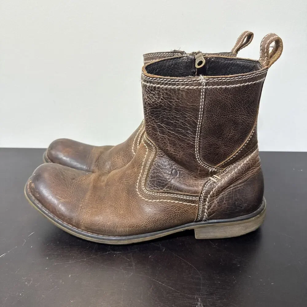 Men’s Roan Sz 10 Leather Crown Greenland Zip Up Boot Distressed‎